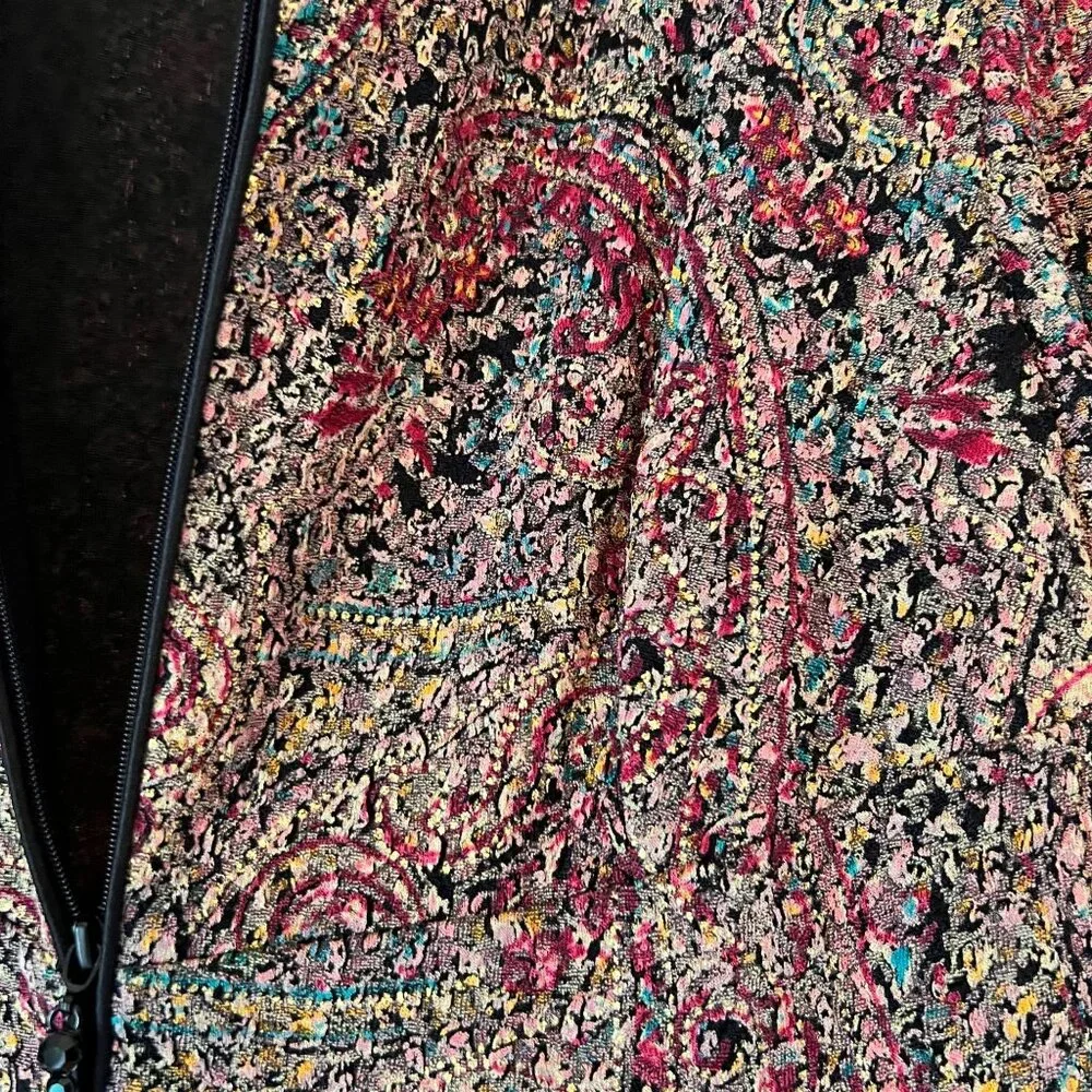 NWT Alex Evenings Paisley Jacket Full Zip PM Multicolor Paisley Metallic Lined - Picture 6 of 14